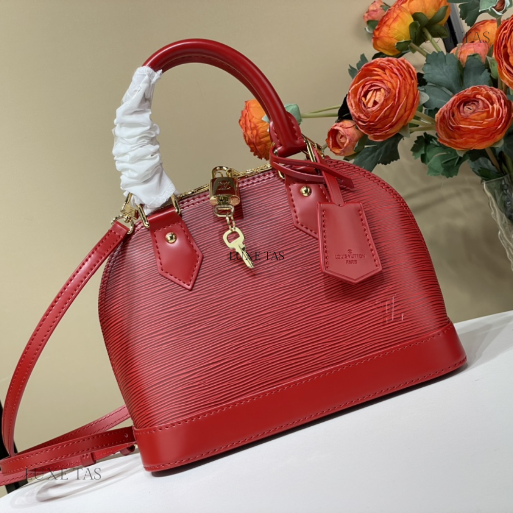 Red Epi Leather Alma BB Leather Handbag for Women
