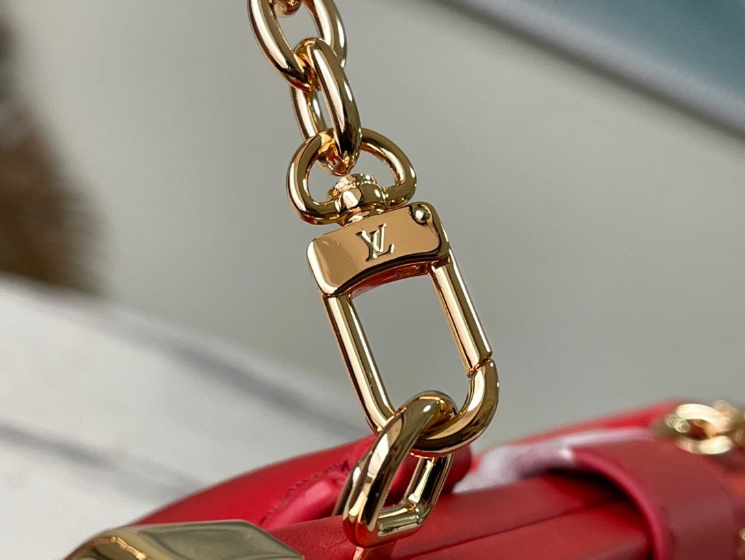 Red Monogram Clutch - Leather Handbag for Women