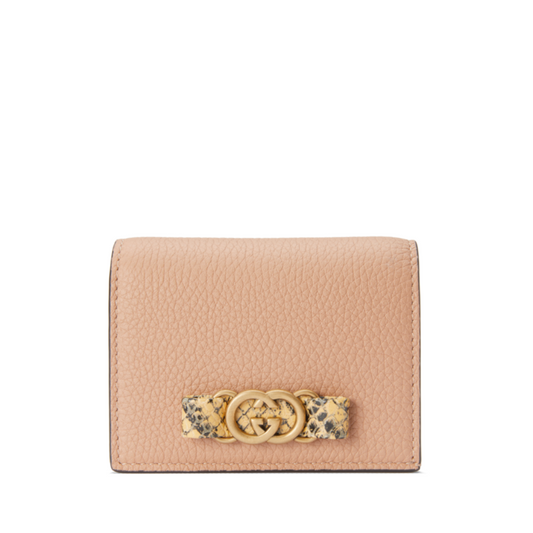 Rose Beige Wallet With Interlocking G Python Bow