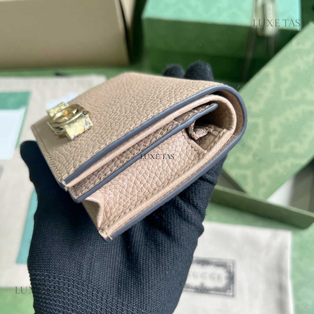 Rose Beige Wallet With Interlocking G Python Bow