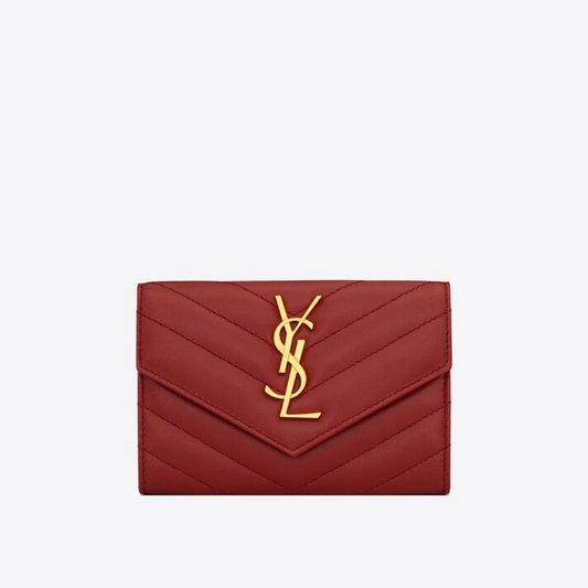 Rouge Opium Cassandre Matelassé Small Envelope Wallet - Leather Wallet for Women