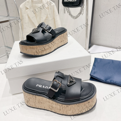 Rubber Wedge Platform Sandals