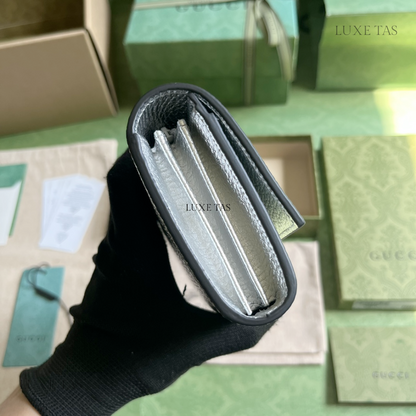 Silver GG Marmont Continental Wallet