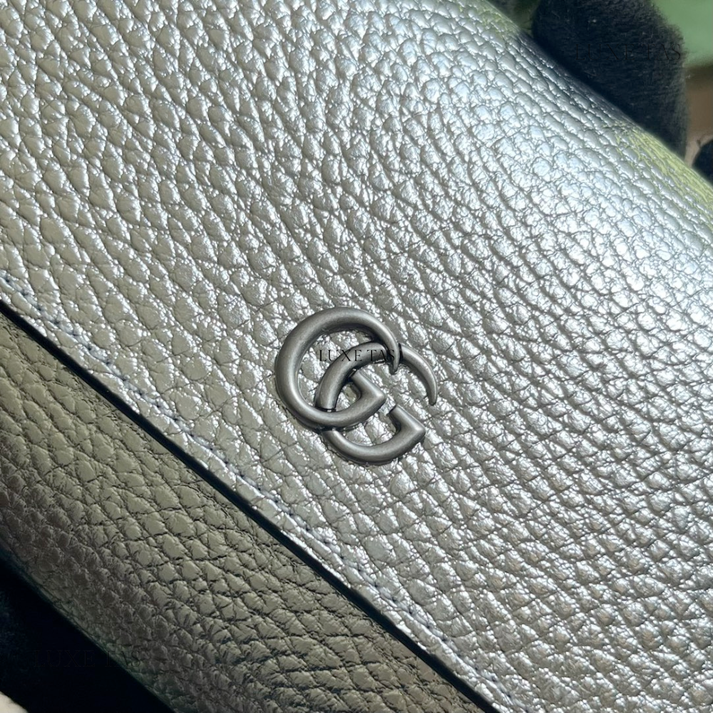 Silver GG Marmont Continental Wallet