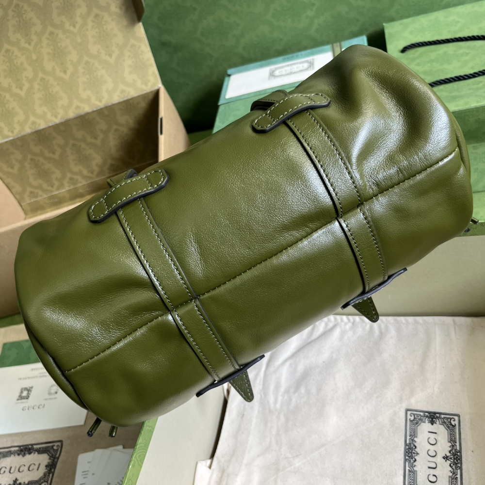 Small Duffle Bag With Tonal Double G Green Leather Crossbody Bag for Men