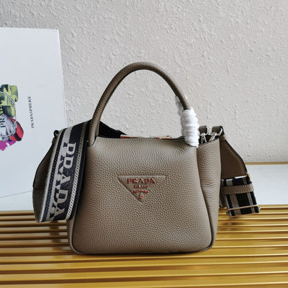 Small Leather Handbag Clay Grey