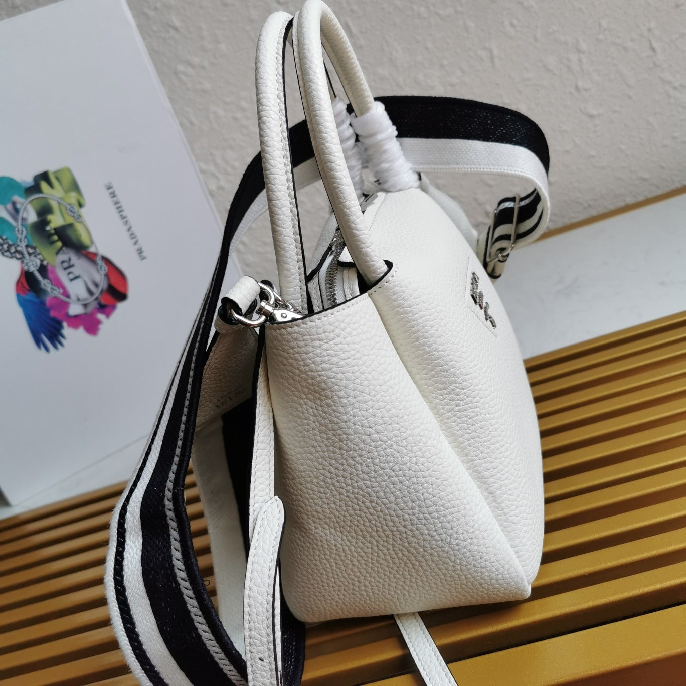 Small Leather Handbag Whit