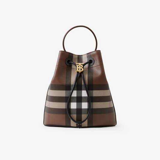 Small TB Bucket Bag - Leather Bucket Bag for Women