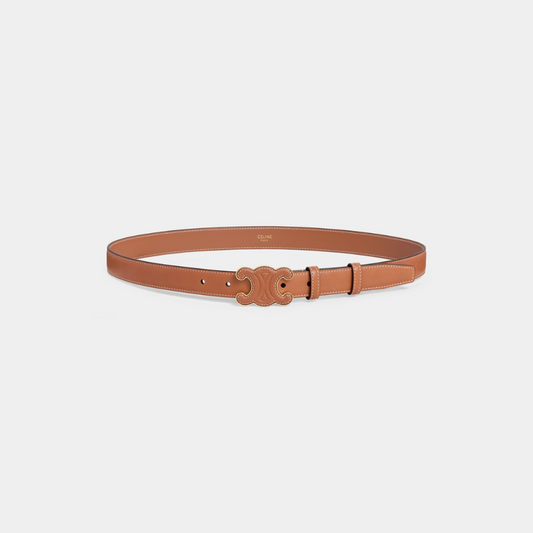 Tan Medium Cuir Triomphe Belt In Natural Calfskin