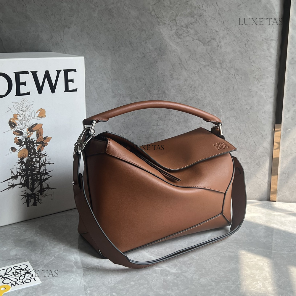 Tan Puzzle Bag In Classic Calfskin - Leather Crossbody Bag for Women