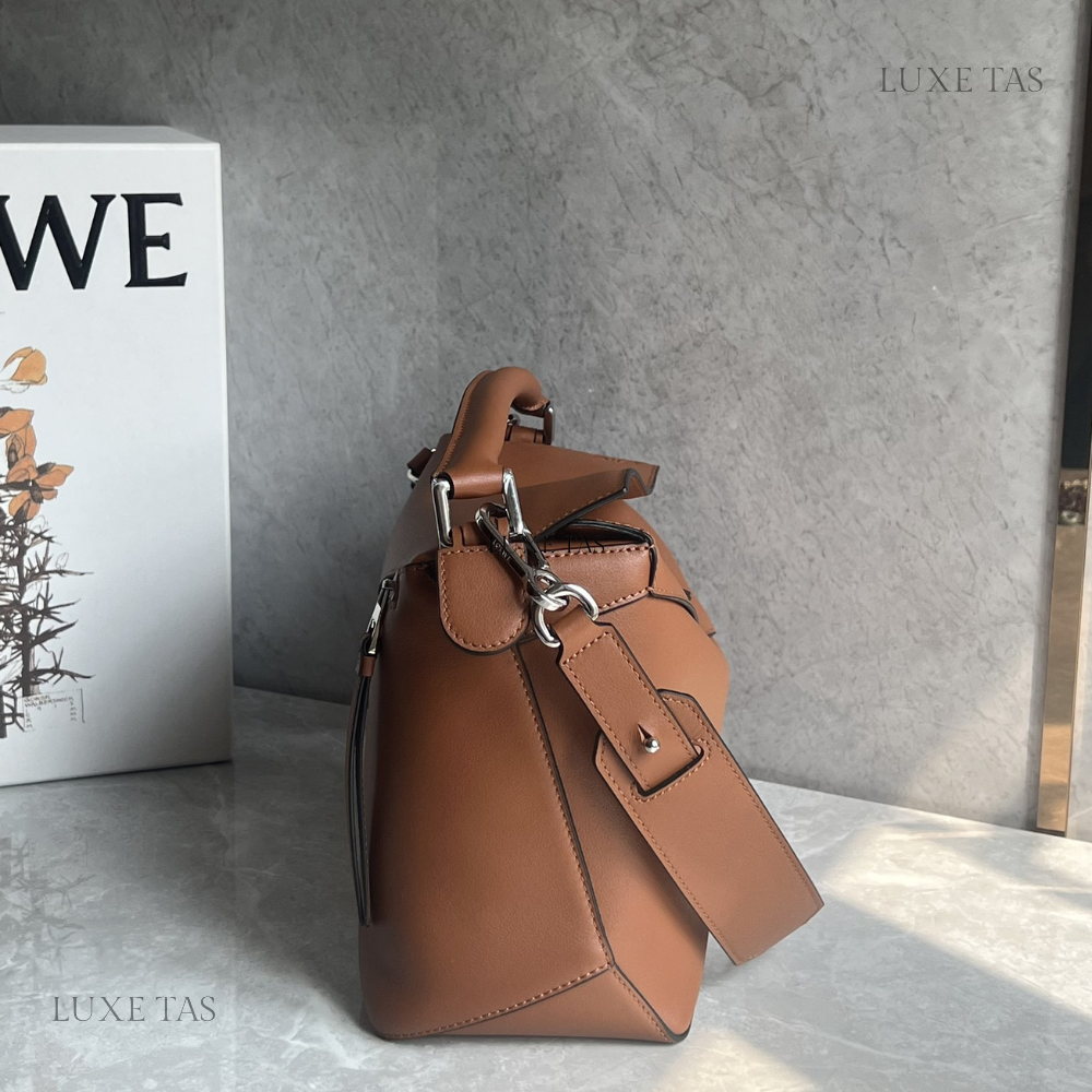 Tan Puzzle Bag In Classic Calfskin - Leather Crossbody Bag for Women