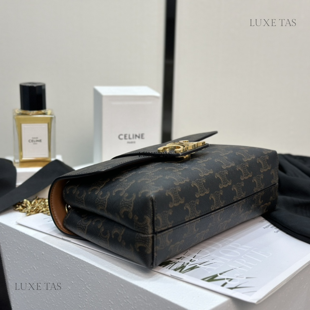 Tan Teen Victoire Bag In Triomphe Canvas Leather Crossbody Tan Teen Victoire Bag In Triomphe Canvas Leather Crossbody