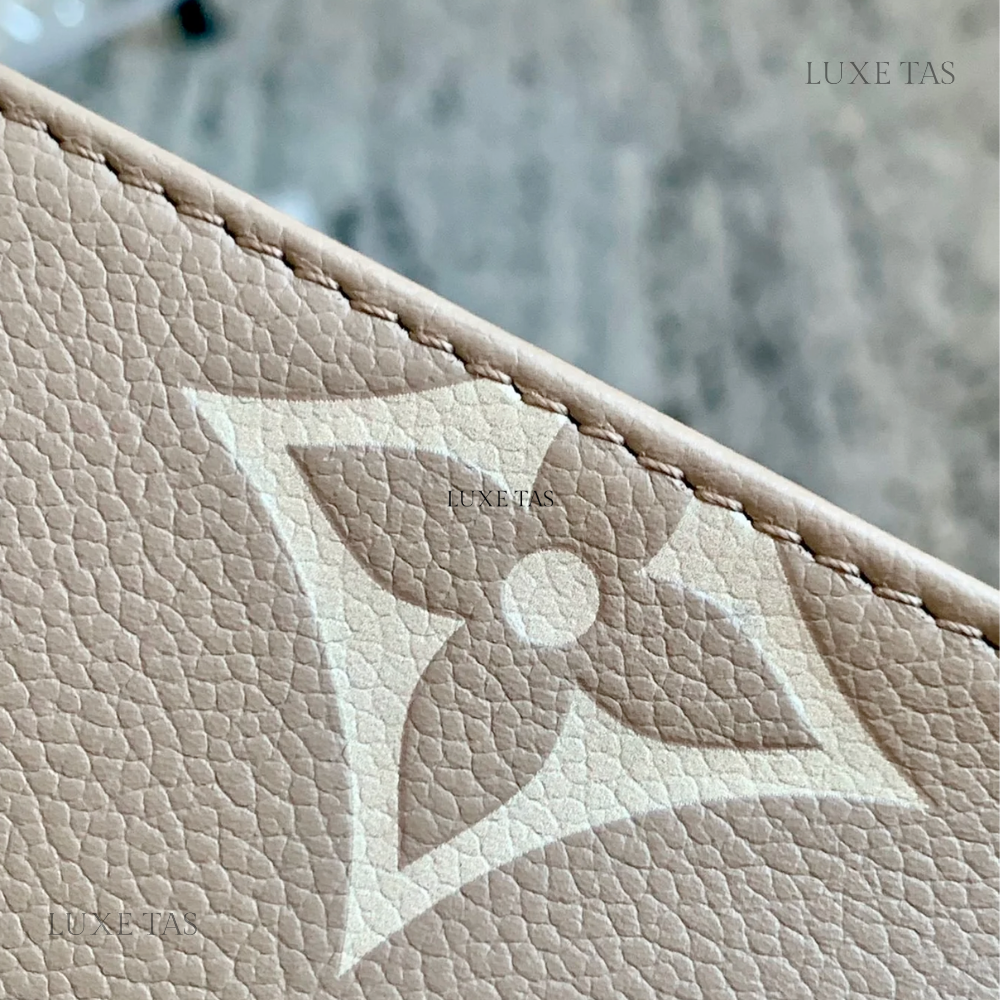 Cream Bicolour Monogram Empreinte Leather Onthego PM Tote Bag - Leathe –  Luxe Tas
