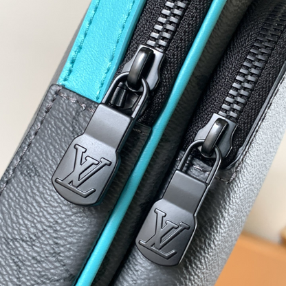 Turquoise Gray Avenue Slingbag PM Leather Crossbody Bag for Men