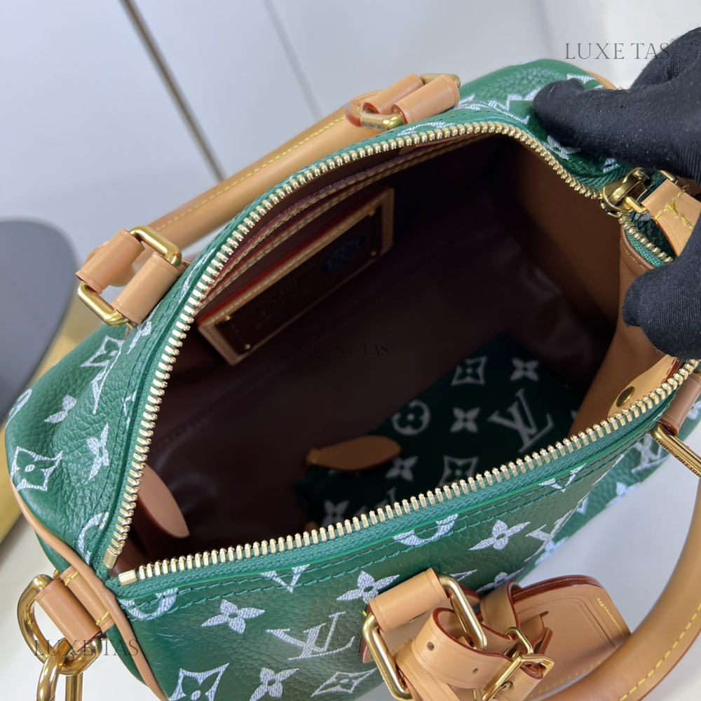 Vert Speedy P9 Bandoulière 25 - Leather Crossbody Bag for Women