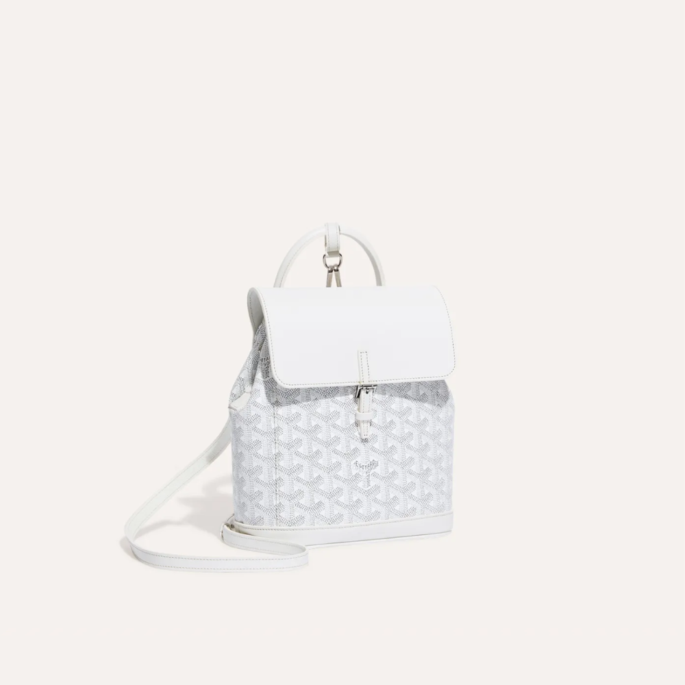 White Alpin Mini Backpack - Leather Backpack for Women