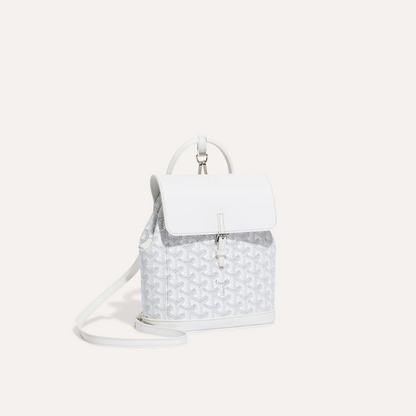 White Alpin Mini Backpack - Leather Backpack for Women