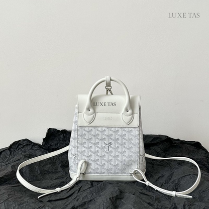 White Alpin Mini Backpack - Leather Backpack for Women