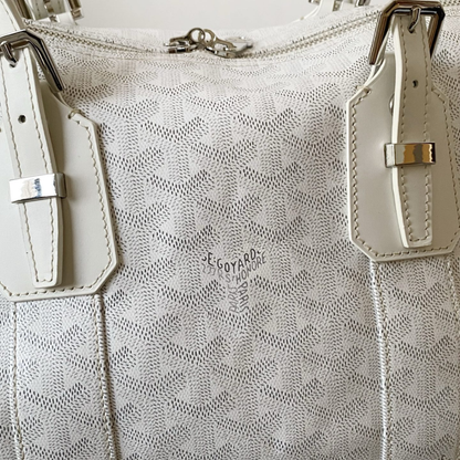 White Boston 45 Leather Duffle Bag for Men