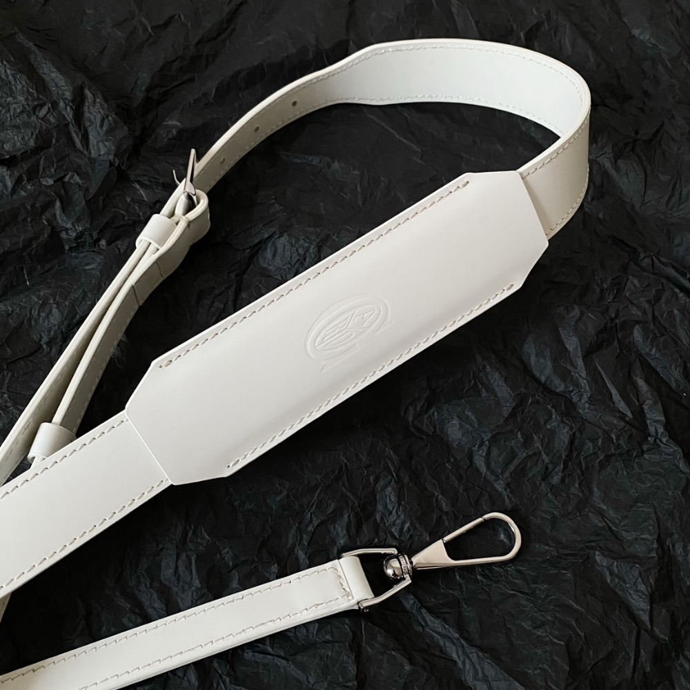 White Boston 45 Leather Duffle Bag for Men