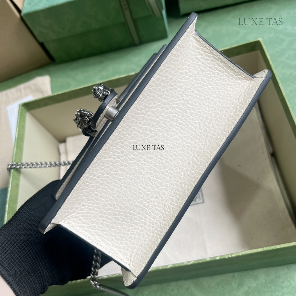 White Dionysus Mini Top Handle Bag - Leather Handbag for Women