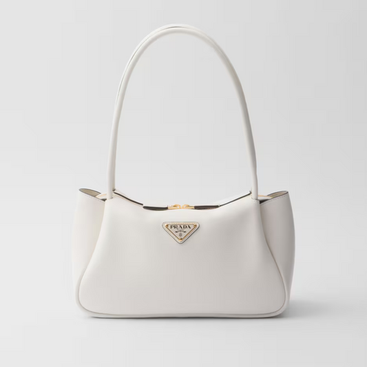 White Medium Leather Handbag for Women