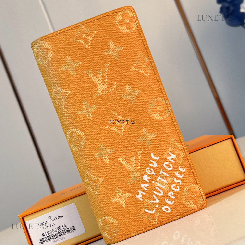 Yellow Brazza Wallet Long Leather Wallet for Men with Monogram Design