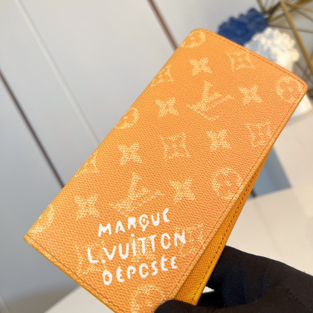 Yellow Brazza Wallet Long Leather Wallet for Men with Monogram Design