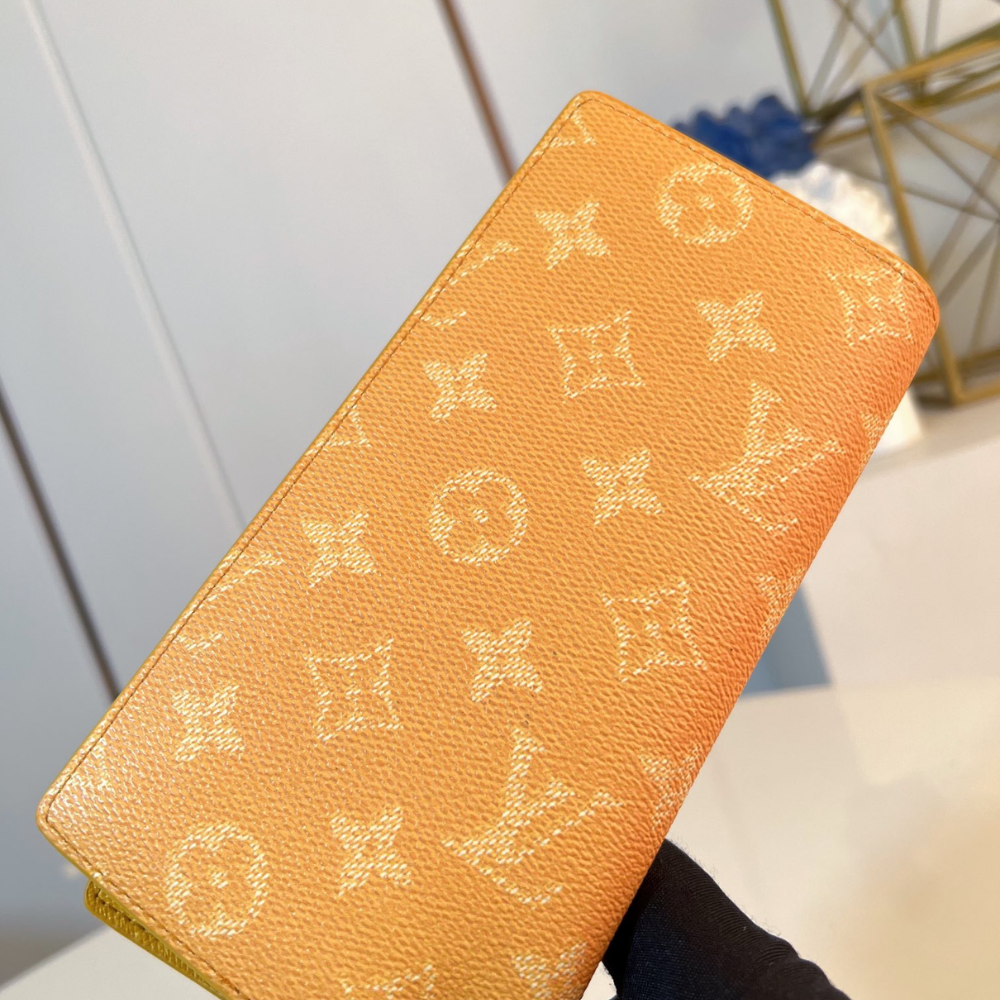 Yellow Brazza Wallet Long Leather Wallet for Men with Monogram Design