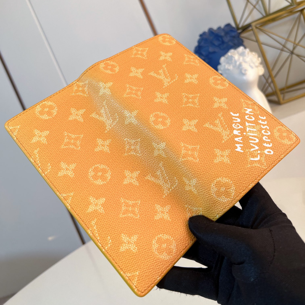 Yellow Brazza Wallet Long Leather Wallet for Men with Monogram Design