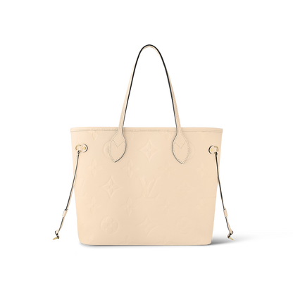 Cream Monogram Empreinte Leather Neverfull MM - Leather Tote Bag for Women