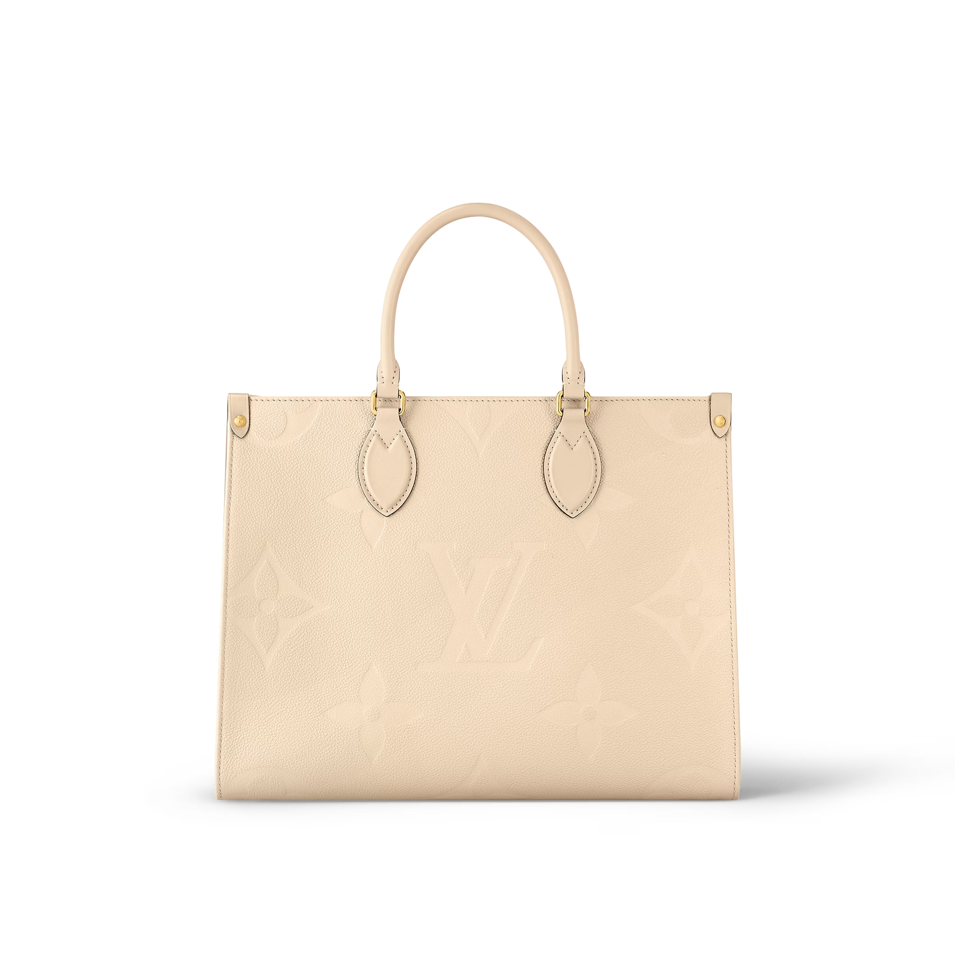 Cream Monogram Empreinte Leather OnTheGo MM - Leather Tote Bag for Wom –  Luxe Tas