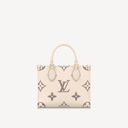 Cream Bicolour Monogram Empreinte Leather Onthego PM Tote Bag