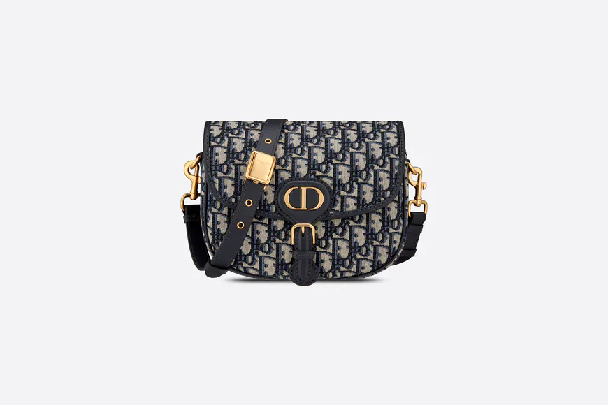 Blue Dior Oblique Jacquard Medium Bobby Bag